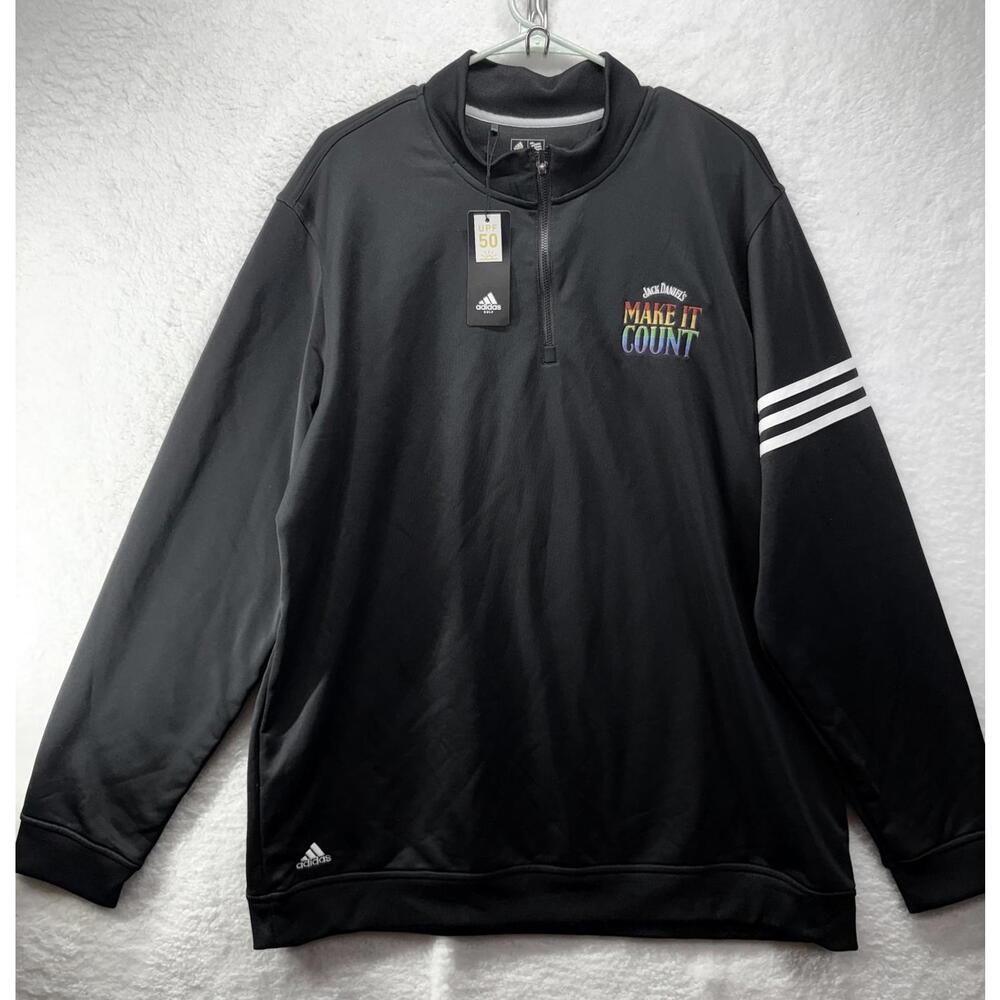 Jack Daniels Adidas Climalite 1/4 Zip Golf Jacket Make It Count 2XL New W Tags